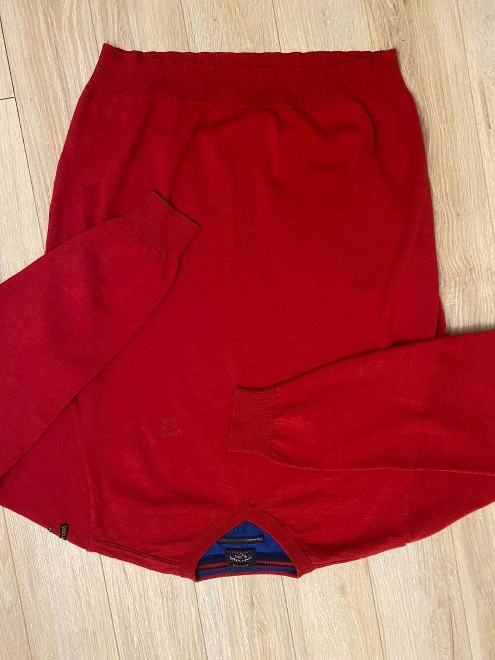 Paul & Shark Yachting Sweater Size XL Red V-Neck Supermelange Italy